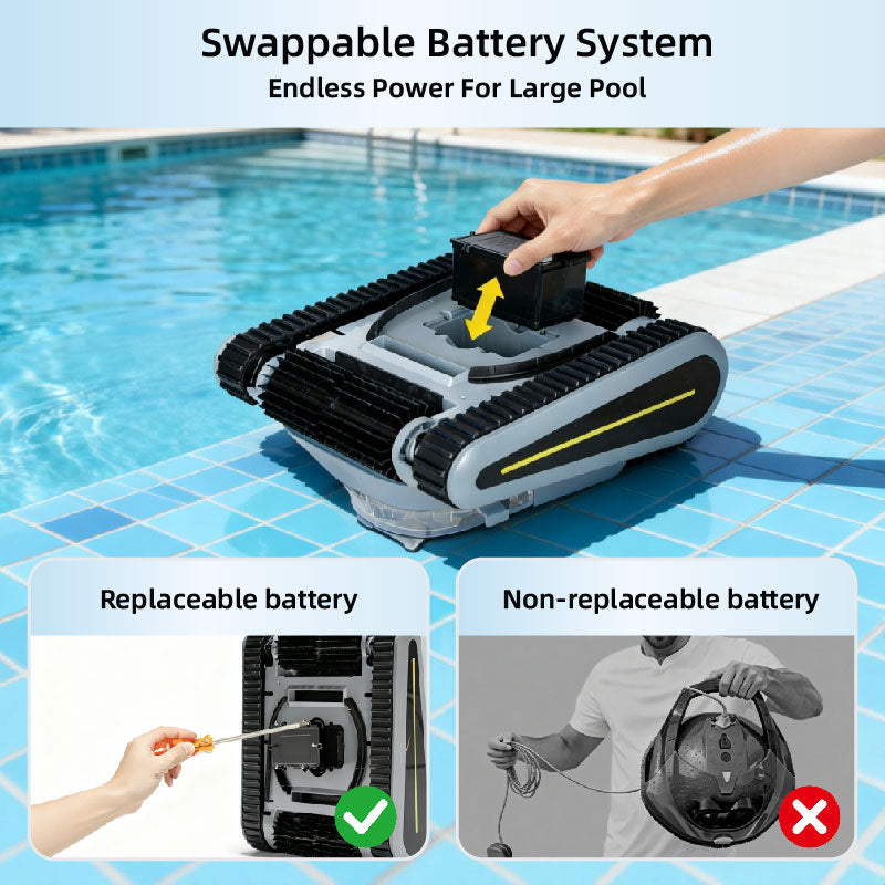 Cordless Robotic Pool Vacuum 2026 | Removable & Replaceable Battery