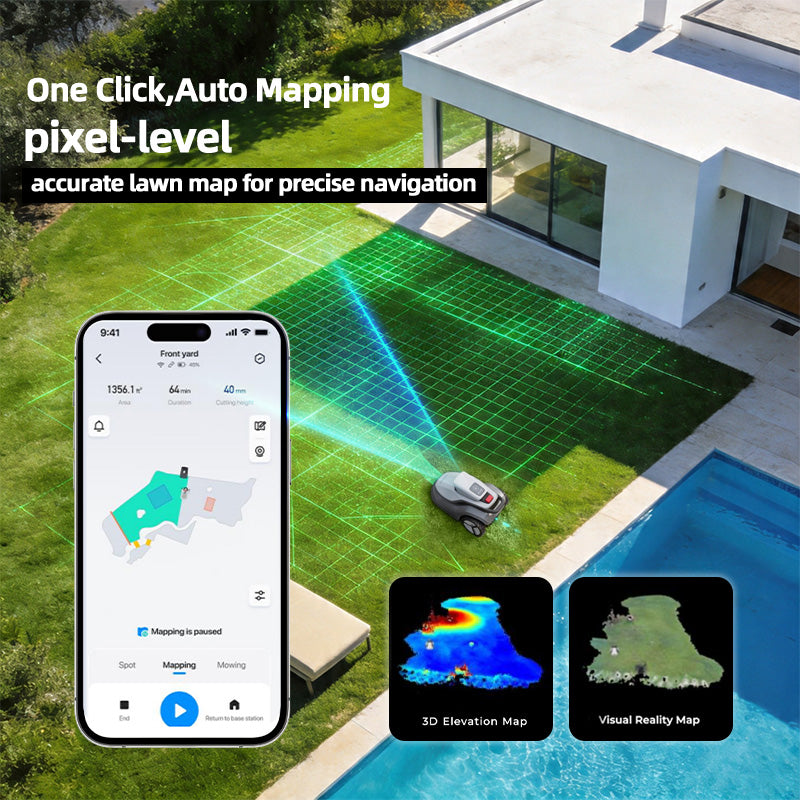 Triple-Cam AI Vision Robot Mower V1000