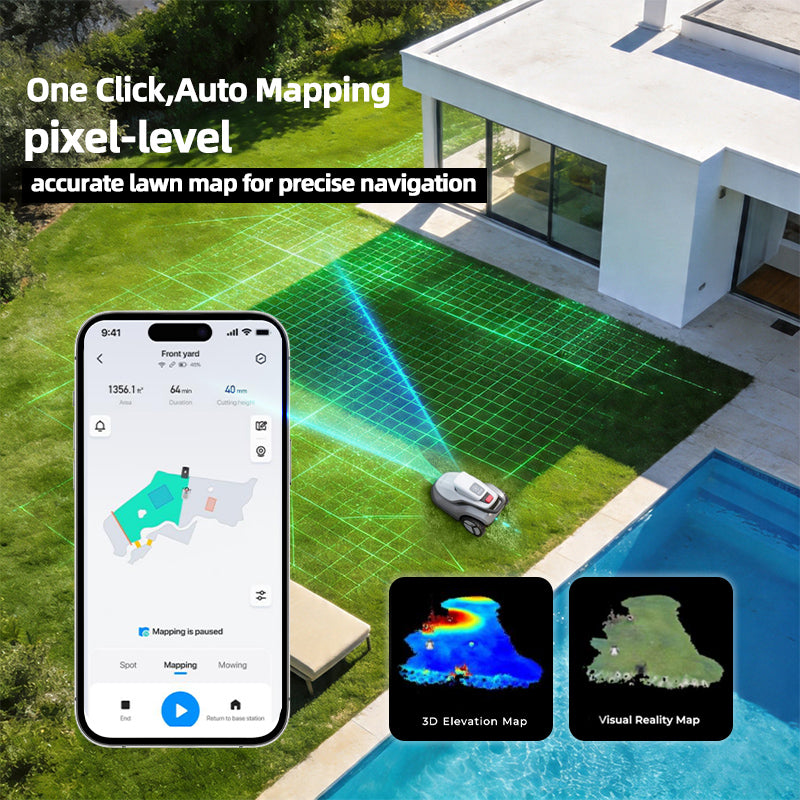 Triple-Cam AI Vision Robot Mower V600