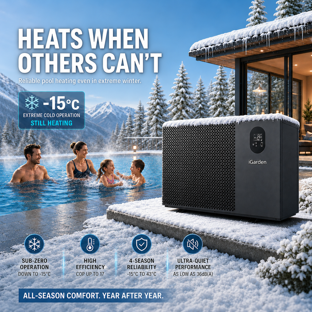 TurboSilence® Full-Inverter Pool Heat Pump