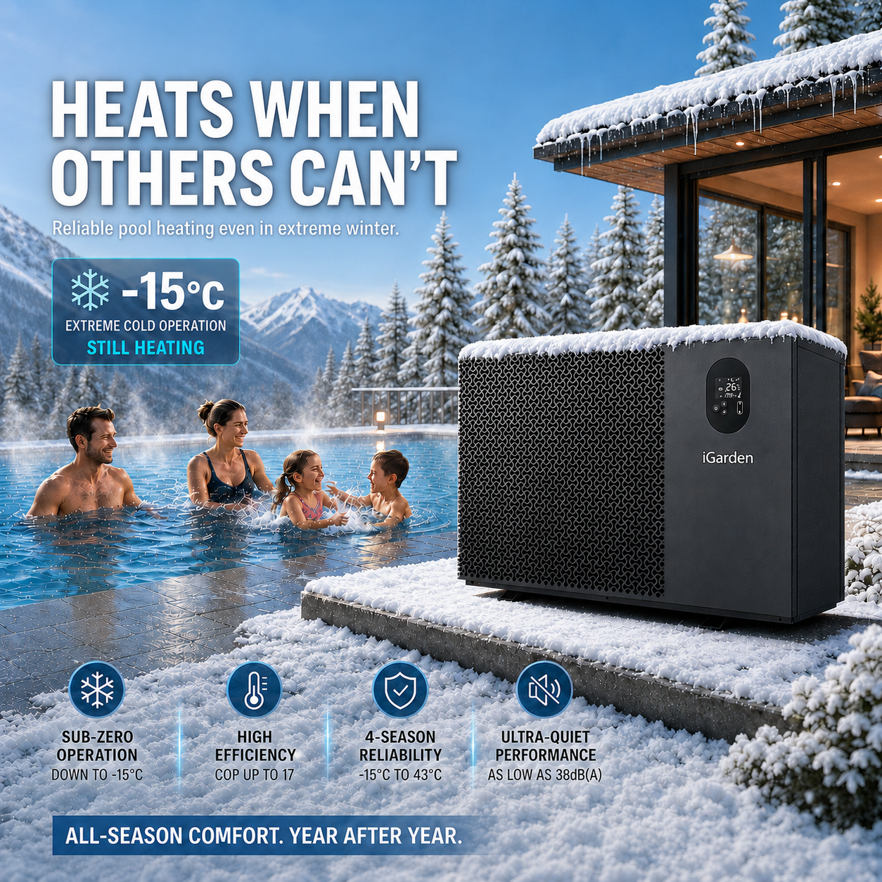 TurboSilence® Full-Inverter Pool Heat Pump